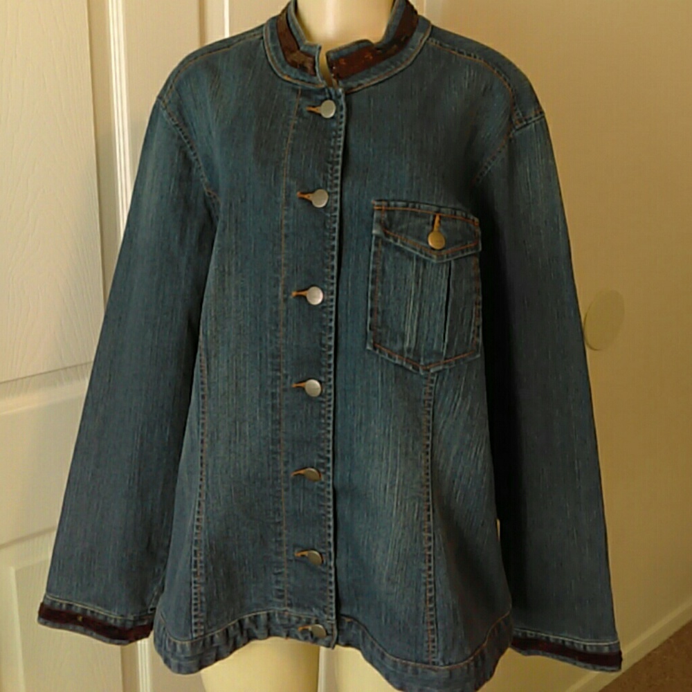 Venezia Sequence Decor Jean Jacket Sz 18/20